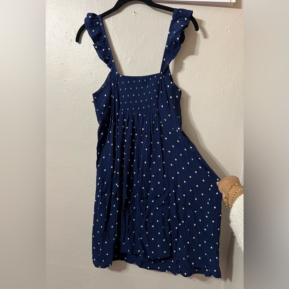 Madewell Ruffle Strap Button Down Polka Dot Dress… - image 4